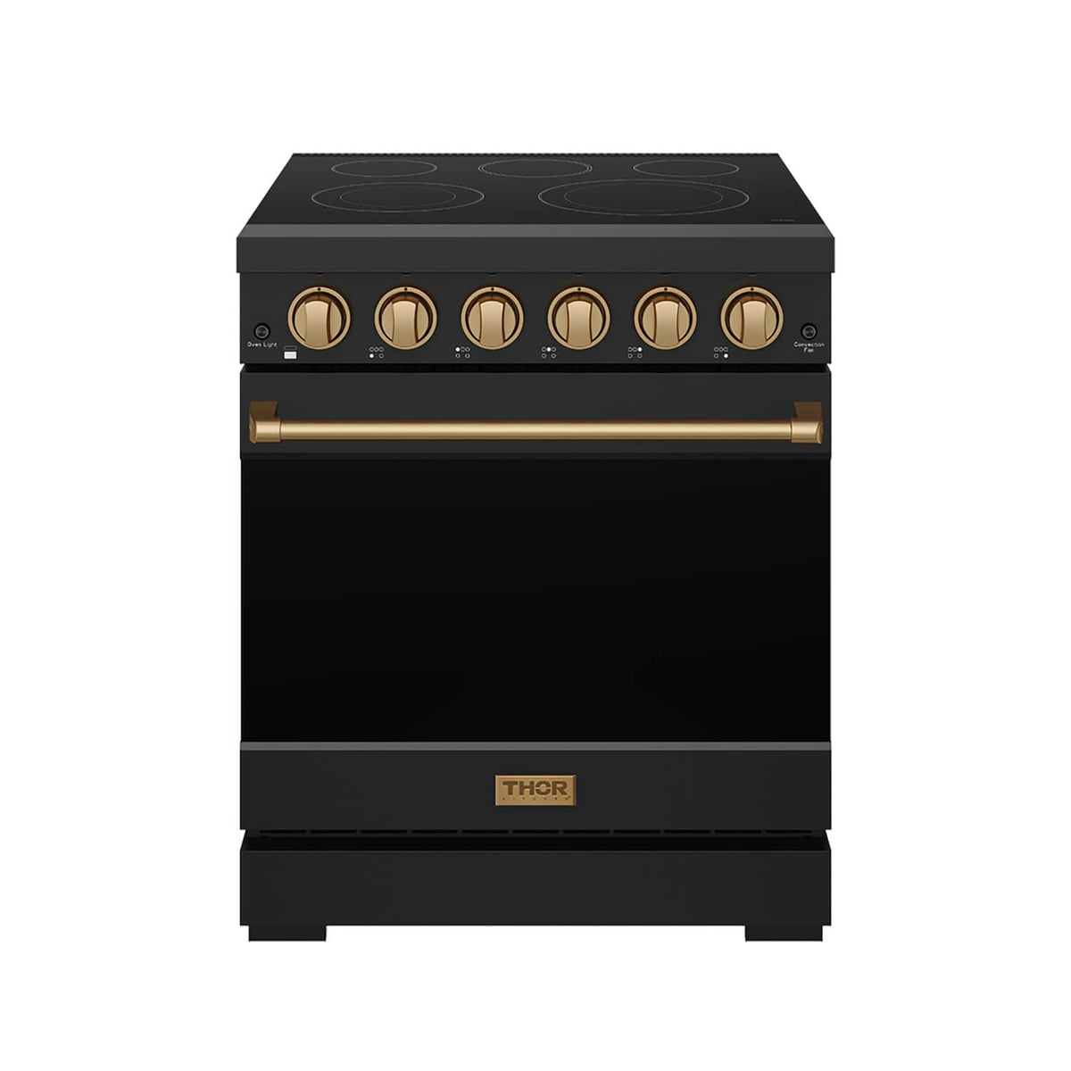 Gordon Ramsay Series by Thor Kitchen 4.55 Cu. Ft Freestanding Electric Range with Bronze Hardware - Matte Black