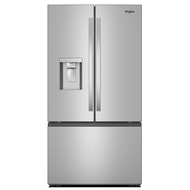 Front. Whirlpool - 36 in. Wide 30 cu. ft. French Door Refrigerator with Dual Ice Makers - Fingerprint-Resistant Stainless Finish.