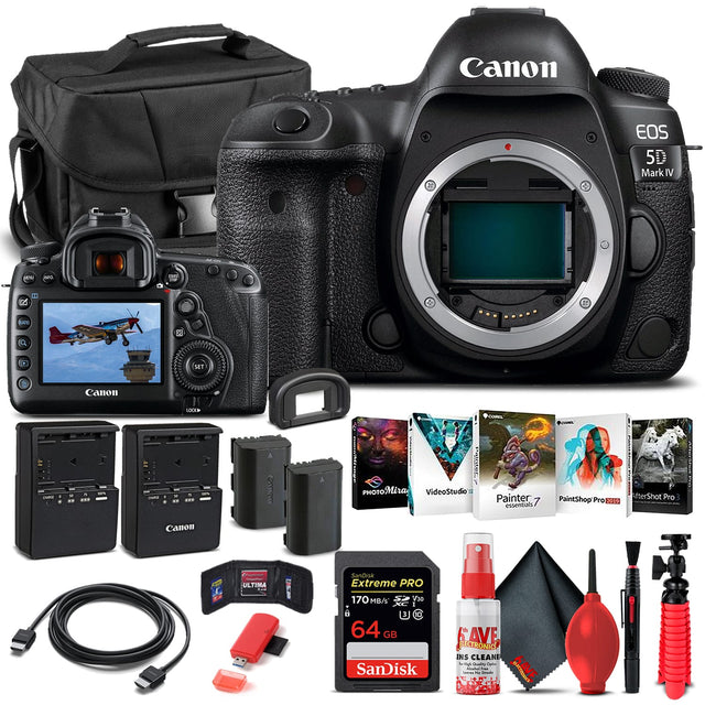 Canon EOS 5D Mark IV - MPC aO - A SET Canon -. Comes - L . - . . ... - I - - ... Com I PHOTOMira VideoStudio Painter essentials PaintShop Pro 101 terShot Pro Canon ULTIMA SanDisk Extreme PRO 170 MBA 3 0 64 GB SanDisk SAVE LECTRONIC INS CLEANE ~ 1 - - - - : KAVE