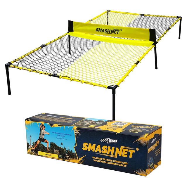 SMASHNET*  
AV TN: 2A  
My daddy made this with his bare hands"  
GOOD SPORT  
SMASHNET  
UKASEN  
IMAGINE IF VOLLEYBALL TABLE TENNIS JOINED FORCES