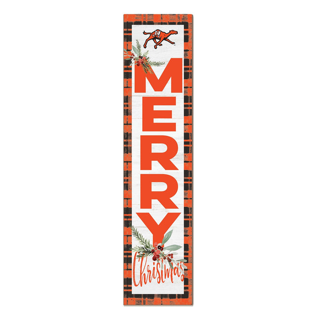 Front. Jardine - Campbell Fighting Camels 12'' x 48'' Outdoor Merry Christmas Leaner - White.