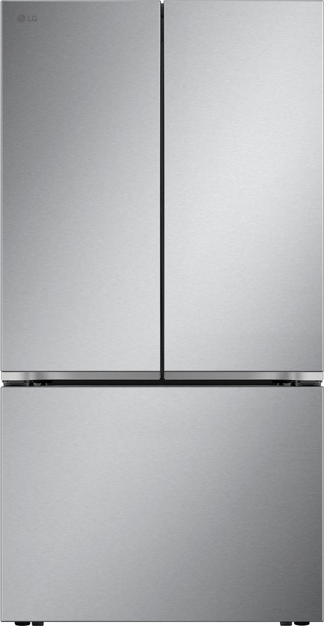 Front. LG - 36-in Wide Counter-Depth MAX 25.1 Cu. Ft. French Door Smart Refrigerator with Zero Clearance Hinge System - PrintProof Stainless Steel.