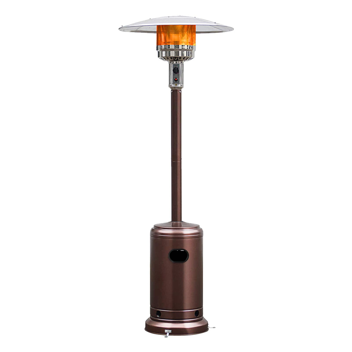Costway - 48000 BTU Propane Patio Heater Standing Steel W/ Wheels - Brown