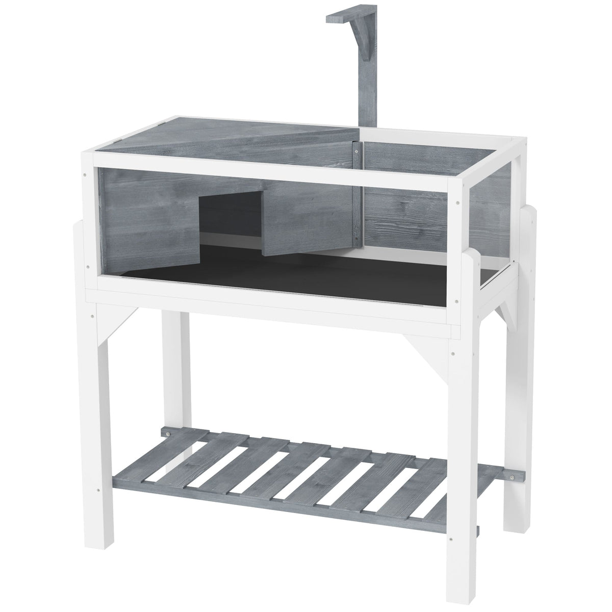 Pawhut - Tortoise Habitat with Storage Shelf, Tortoise Enclosure with Clear Windows, Openable Top