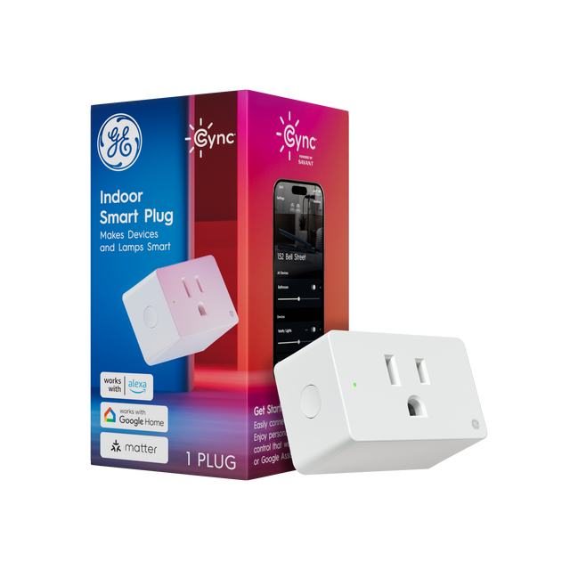 GE Cync Indoor Smart Plug - Makes Devices and Lamps Smart

152 Bell Street

Works with Alexa
Works with Google Home
Works with Matter

1 PLUG

Get Started
Easily connect and enjoy personal control with Google Assistant