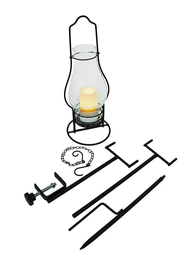 Zeckos - 4 in 1 Glass Candle Lantern w/LED Flameless Candle - Clear