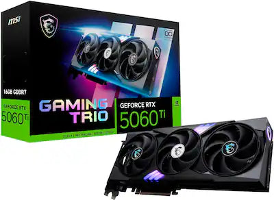 MSI - NVIDIA GeForce GeForce RTX 5060 Ti 16G GAMING TRIO OC 16GB GDDR7 PCI Express Gen 5 Graphics Card