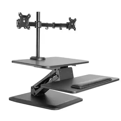 Mount-It! - Dual Monitor Sit‑Stand Desk Converter with Gas Spring Lift and Built‑In Monitor Mount for Adjustable Workstation