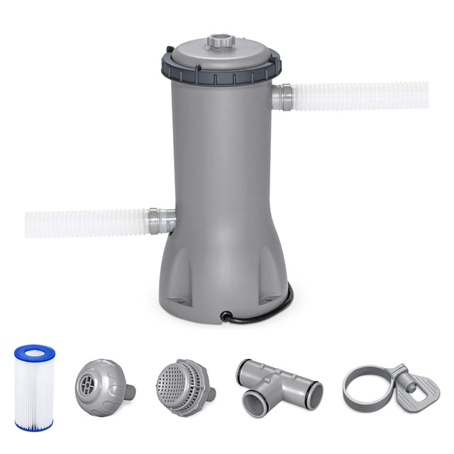 Front. Bestway - Bestway Flowclear 1,000 Gallons per Hour Above Ground Swimming Pool Filter Pump - Gray.