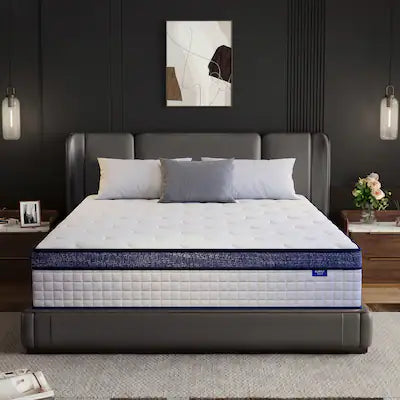 BURFLY1977 - King Mattress,16 Inch Hybrid Mattress in a Box, Memory Foam Individual Pocket Springs, Medium Firm, Pressure Relief