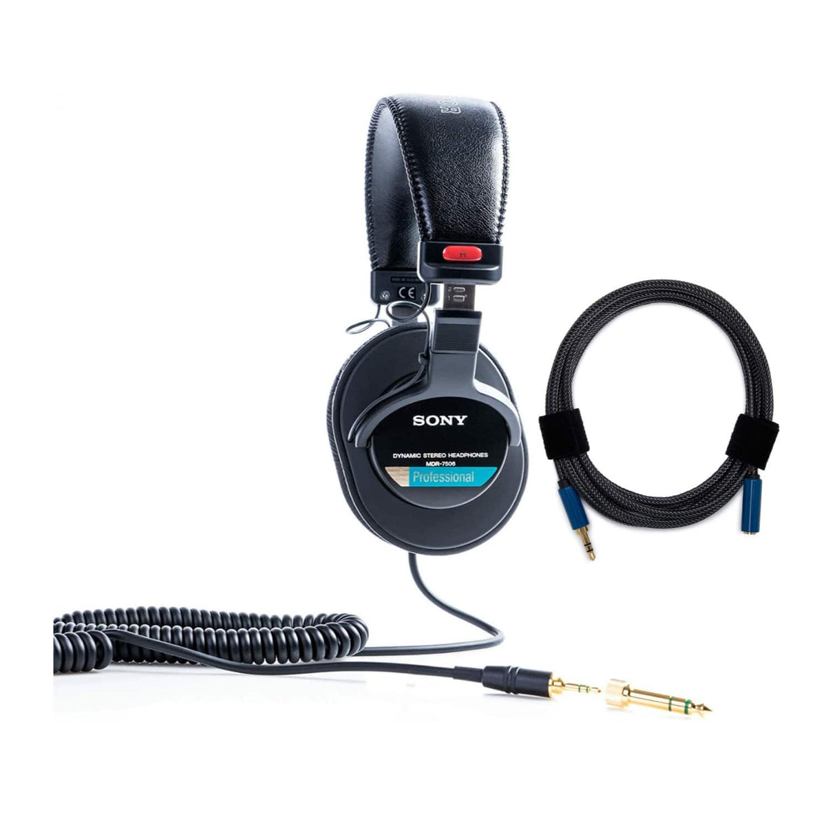 Sony - MDR7506 Folding Professional Closed Ear Headphones w/ Nylon Braided Cable - Black