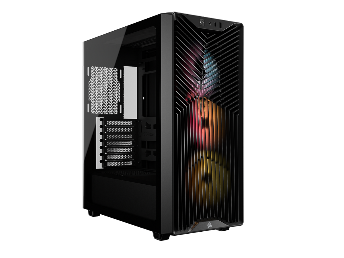 CORSAIR - 3200D RS ARGB Mid-Tower Chassis, 3x RS120 ARGB Fans, DIY Friendly, Black - Black
