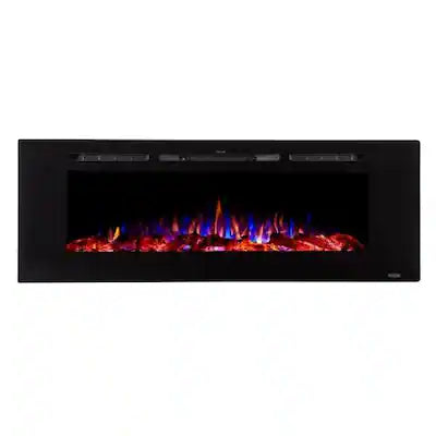 Touchstone Home Products - 60 in. Wall Mounted Recessed Sideline Smart Electric Fireplace 1500W