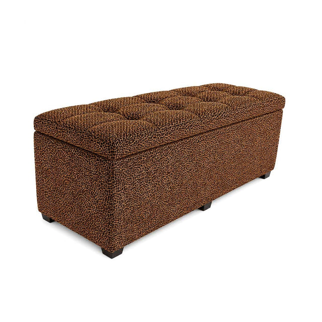 Front. Sanford - Esplanade Bed Bench Velvet Leopard - Leopard Print.