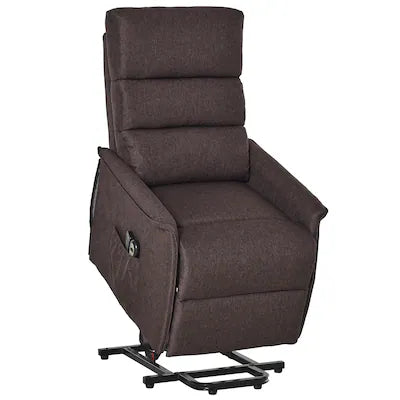 Homcom - Power Lift Chair with Vibration Massage, Fabric Upholstered Recliner Chair for Elderly with Remote Control, Side Pockets