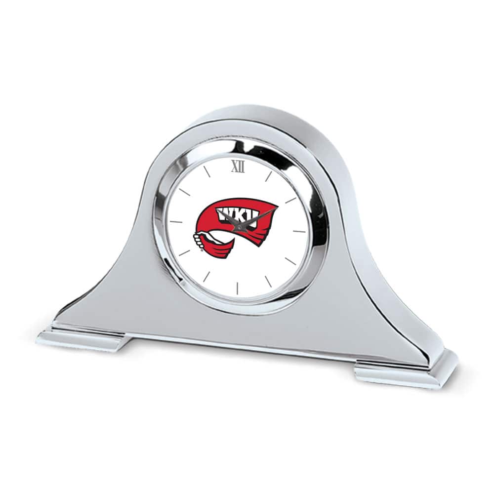 Jardine - Western Kentucky Hilltoppers Primary Team Logo Napoleon Desk Clock - Silver