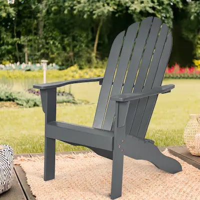 Costway - Outdoor Adirondack Chair Accent Chair Solid Wood sturdy Patio Garden Deck Furniture