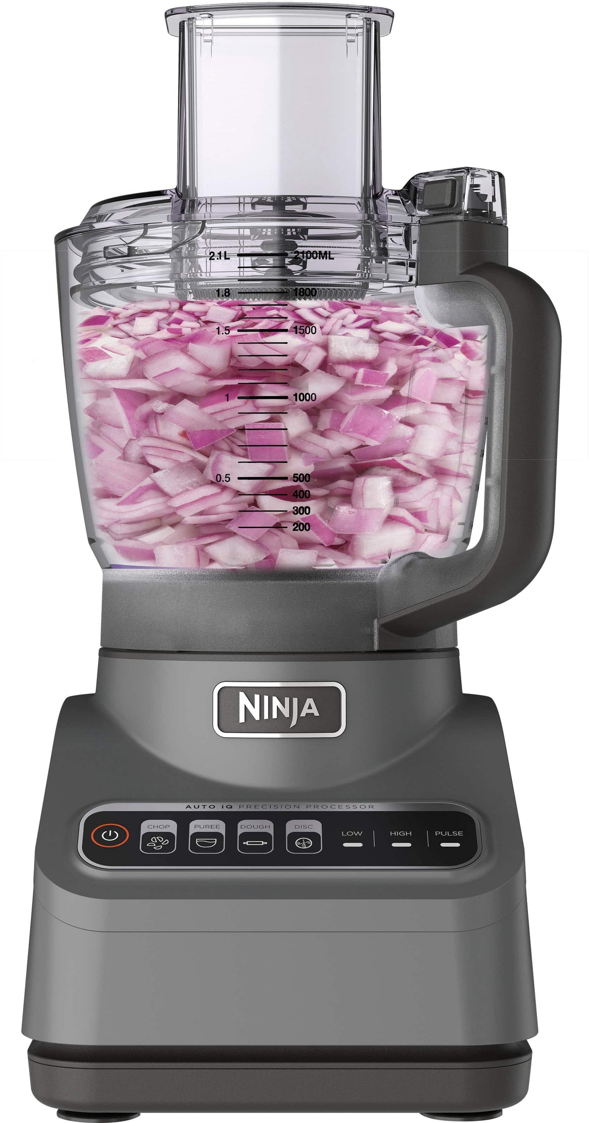 Ninja - Professional Plus Food Processor, 1000 Peak Watts, 9-Cup Capacity, 4 Auto-iQ Preset Programs - Cloud Silver