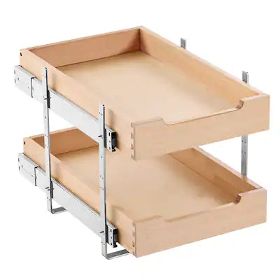 VEVOR - 2 Tier Pull Out Cabinet Organizer,14"W x 21"D Cabinet Drawer, Soft Close Slide out Shelf, Heavy-Duty Sliding Drawer