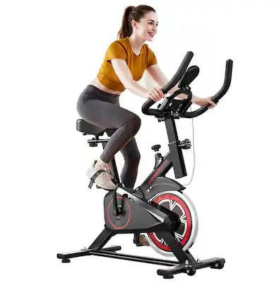 Brick Attic - 300Lbs Exercise Bike Stationary Cycling Bike for Women,100 Resistance Cardio Leg Workout with LED Monitor Silent Belt