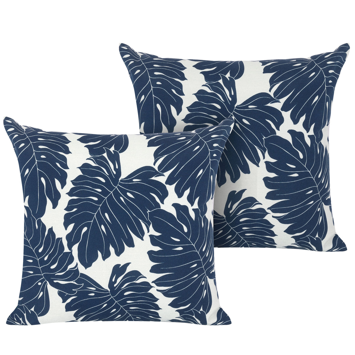 Nuu Garden - Outdoor Patio Water-Resistant Throw Pillows Set of 2 - Palm Leaf Pattern