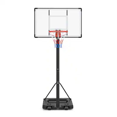 Gymax - 10 FT Portable Basketball Hoop w/ Shock Absorbent Rim Fillable Base for Adults