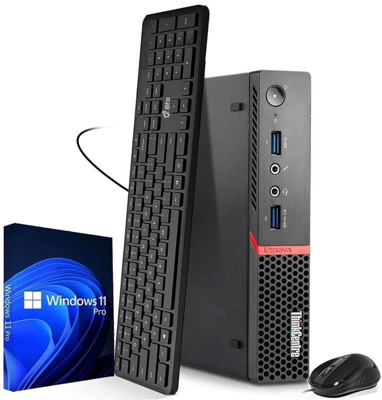 Lenovo - Refurbished Excellent - Tiny Desktop PC M-Series | AMD Ryzen 3 (3.20GHz ) | 16GB DDR4 Ram | 256GB SSD | Wi-Fi | Keyboard & Mouse | Window 11 Pro