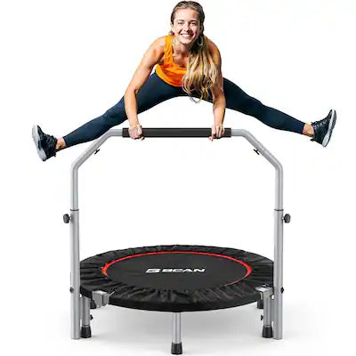BCAN - SP2 40" Rebounder Trampoline Max Load 330lbs, Fitness Rebounder with Adjustable Foam Handle