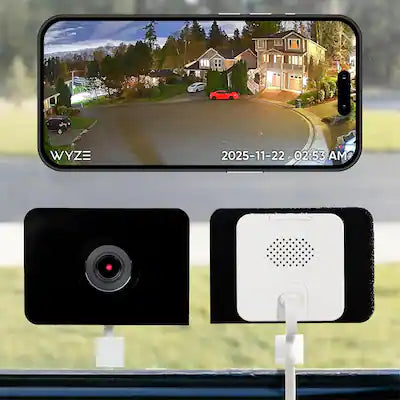 Wyze - Window Cam Indoor Plug-in 1080p HD Security Camera with Anti-Glare Design & Upgraded Color Night Vision