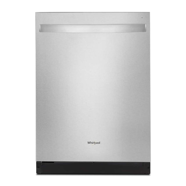 Front. Whirlpool - 24 inch Quiet Dishwasher with 3rd Rack - Fingerprint Resistant Stainless Steel.