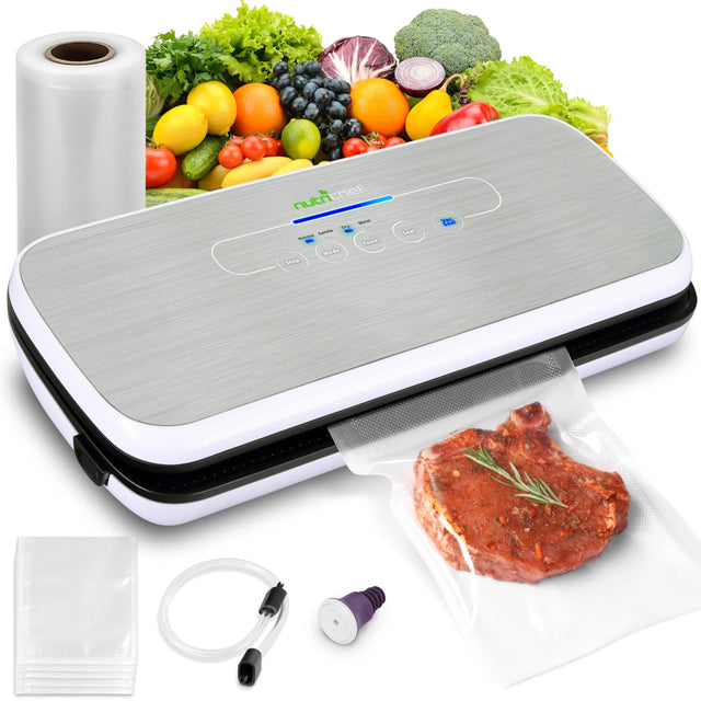 nutri chef  
Nutritional Vacuum Sealer  
- Food  
- Seal  
- Start  
- 5000  
- 1000
