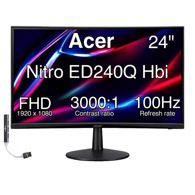 Acer 24" Nitro ED240Q Hbi FHD 3000:1 100Hz 1920 x 1080 Contrast ratio Refresh rate