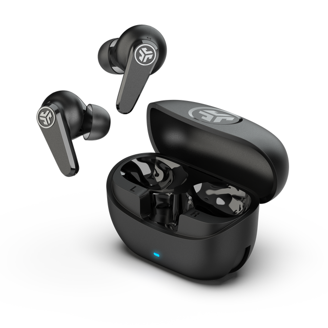 Front. JLab - Go Pods ANC True Wireless Earbuds - Black.