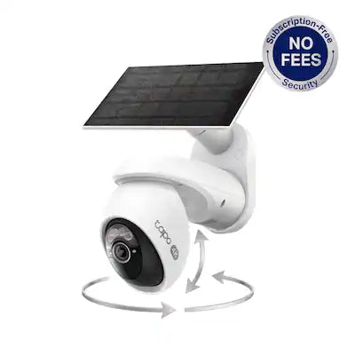 TP-Link - Tapo Wireless Pan-Tilt 4K Ultra High Definition Video Security Camera, 360° Viewing, Solar Charged - No Monthly Fees