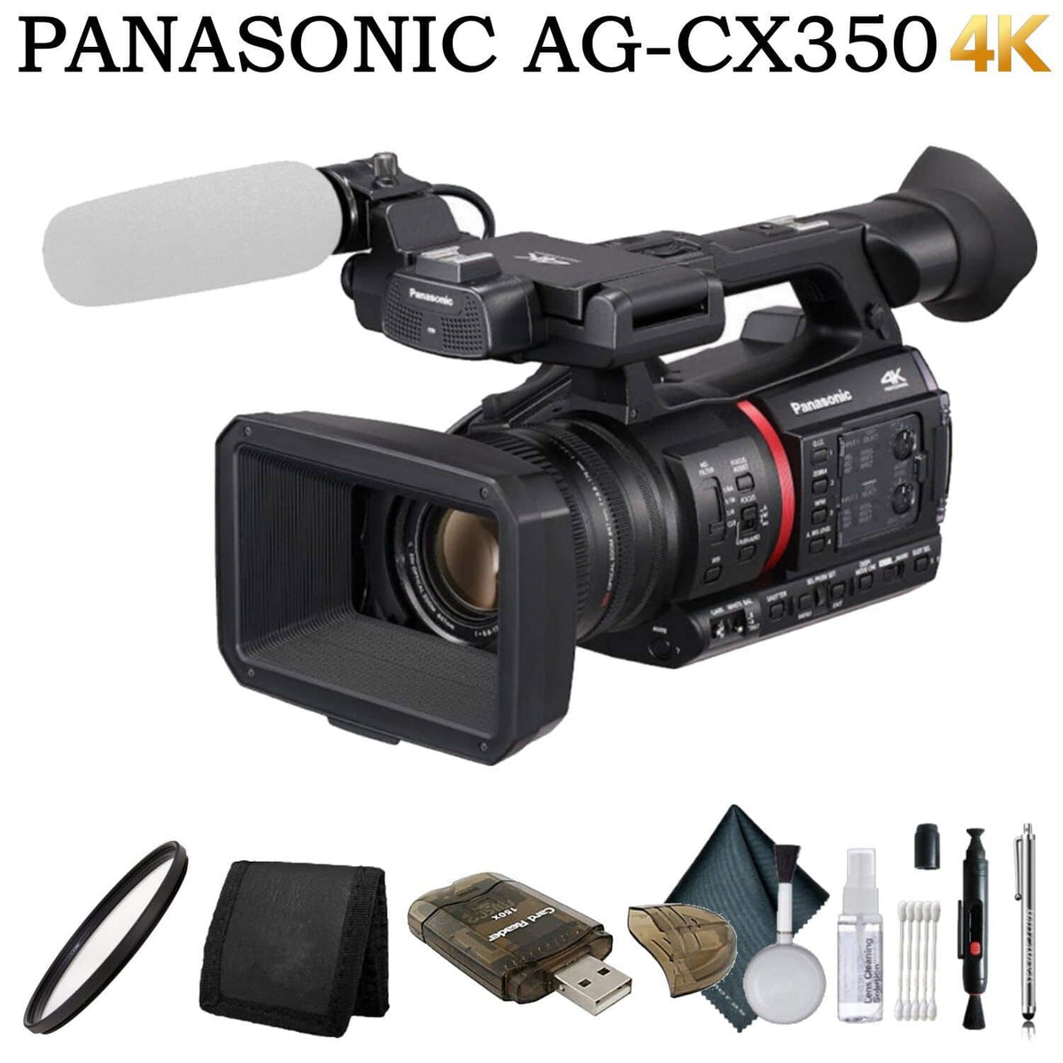 Panasonic - AG-CX350 4K Handheld Camcorder - Essential Bundle