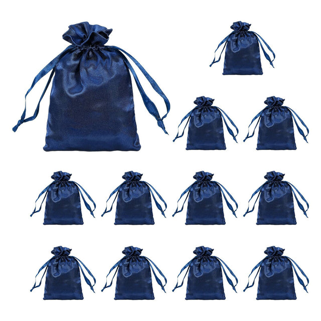 Front. Unique Bargains - 12pcs 5.1" x 7.1" Party Favor Bags Favor Bags for Birthday Candy - Navy Blue.