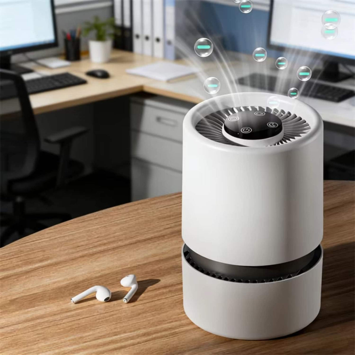 Cubilan - Portable USB Air Purifier HEPA Negative Ion Aromatherapy Odor Remover - White