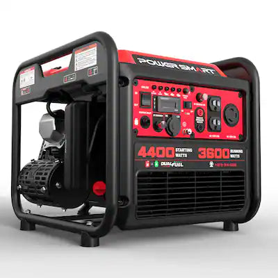 POWERSMART - 4400W Dual Fuel Portable Generator,223cc 4-Stroke OHV Engine, 30A RV Ready, Recoil Start – Home & Jobsite Backup