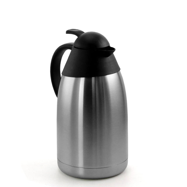 Front. MegaChef - MegaChef 2.11 Quart Stainless Steel Thermal Beverage Carafe for Coffee and Tea - Silver and Black.