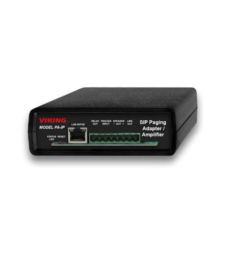 VIKING LAN WPOE MODEL PA-IP STATUS RESET LED RELAY TRIGGER SPEAKER LINE OUT INPUT OUT OUT SIP Paging Adapter / Amplifier