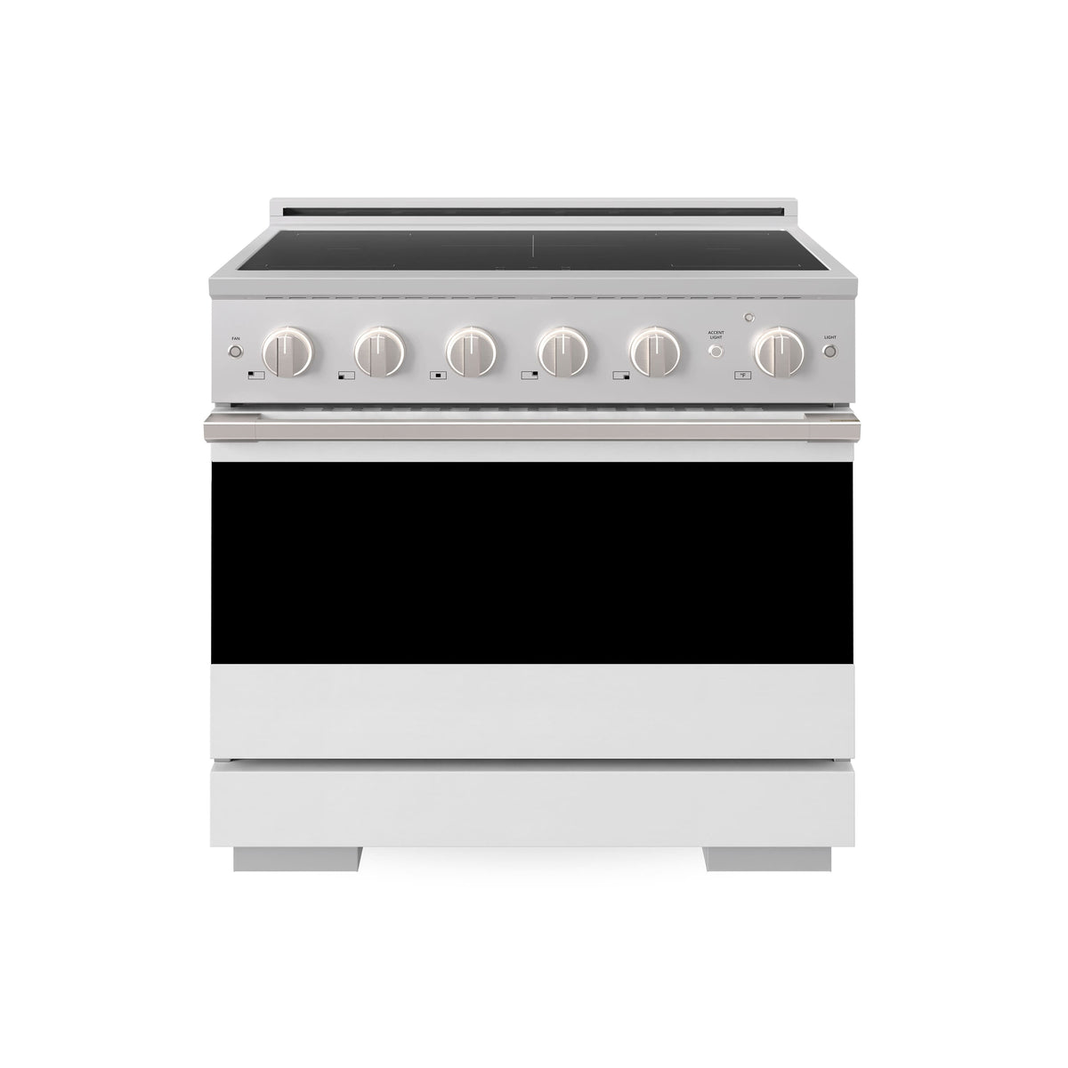 ZLINE - 36 in. 5.2 cu. ft. Marino Freestanding Induction Range with 5 Burners and Convection Oven with Door - White Matte