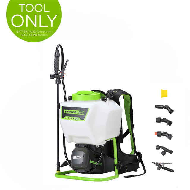 TOOL ONLY  
BATTERY AND CHARGER SOLD SEPARATELY

greenworks pro 4 GALLON  
80V