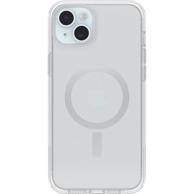 Front. OtterBox - Symmetry Series Hard Shell for MagSafe for Apple iPhone 15 Plus and Apple iPhone 14 Plus - Clear.