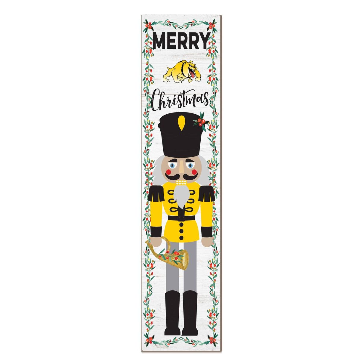 Jardine - Bowie State Bulldogs 11" x 46" Nutcracker Holiday Leaner Sign - White