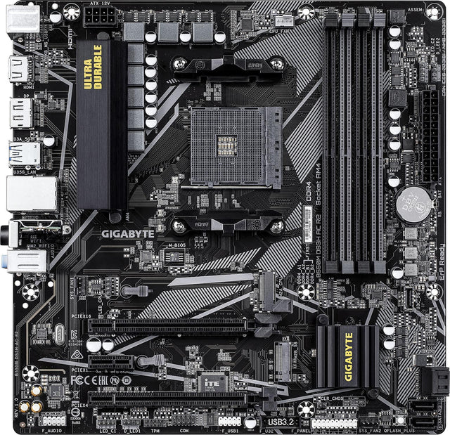 ATX 12V 0 CH I H UU FAAILU | 0105 ULTRA DURABLE HDMI DP  A U3A_50 E O1 VnV  USSO_LAN hhntta OINO AM4 nAnr 12 GIGABYTE WIFI SMI MIFI -BIOS AUDIO SYS_FANS " PCIEXIC  Is 112-E 550M-DS3H-AC-R2 PCIEXI 2m R FCCEEA EAC N ITE F BOUR # PCIE REV.1-0 e  do F_AUDIO LED_CI DLED TPM COM USBI - 1 e ASSEM . CPU 1E11 0N ARY  . AM4 DOR4 Socket CR2032 R2 AC ERST OS3H DDR4_A ODR4_AZ DR4_B DOR4_B2 B55OM TREHARR FUBC-S6 a GIGABYTE CLR CHOS I! USB3.2 SEU_T _PANEL STS_FANZ OFLASH_PLUS ED_C2 EC O_LED2 | aa CE-2323331 CAN YI BAT RB 