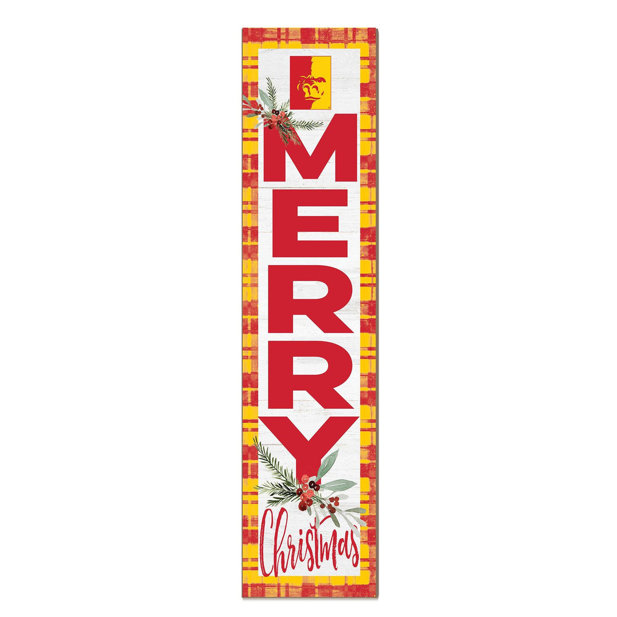 Jardine - Pittsburg State Gorillas 12'' x 48'' Outdoor Merry Christmas Leaner - White