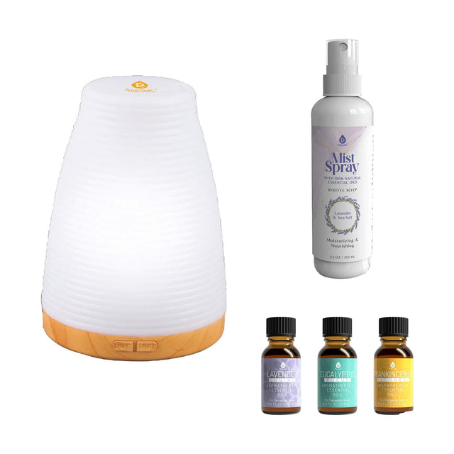 Pursonic Mist Spray  
With Natural Essential Oils  
Lavender & Sea Salt  
Moisturizing & Nourishing  
Restful Sleep  
8.5 FL OZ / 250 ML  

Lavender Aromatherapy Essential Oils  
Eucalyptus Aromatherapy Essential Oils  
Frankincense Aromatherapy Essential Oils  
100% Pure Therapeutic Grade  
3 FL OZ / 89 ML