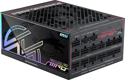 MSI - MPG Ai1300TS PCIE5 - Full Modular - 80 Plus Titanium 1300W - SiC MOSFETs - GPU Safeguard+ Gaming Power Supply