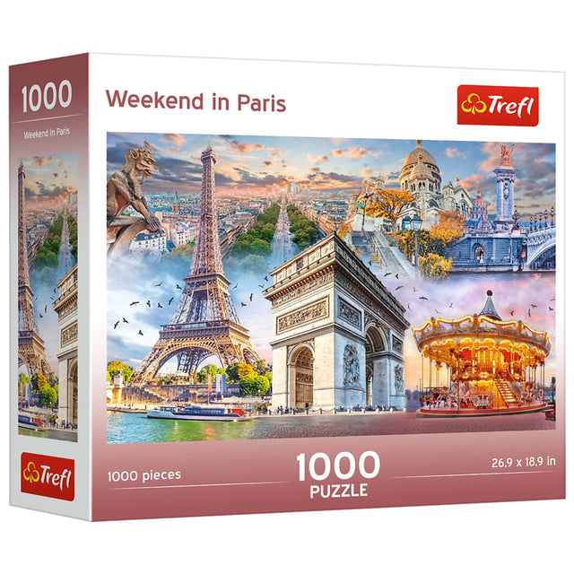 Weekend in Paris  
1000 pieces  
1000 PUZZLE  
26.9 x 18.9 in  
Trefl