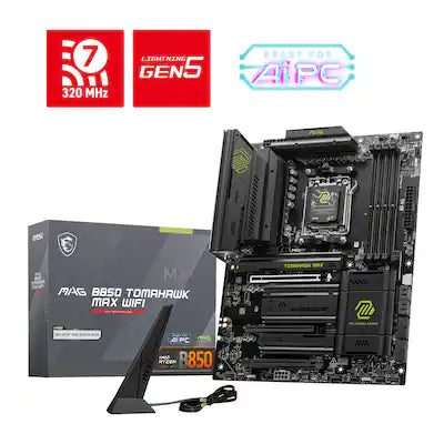 MSI - MAG B850 TOMAHAWK MAX WIFI (Socket AM5) AMD B850 ATX DDR5 Wi-Fi 7 Motherboard